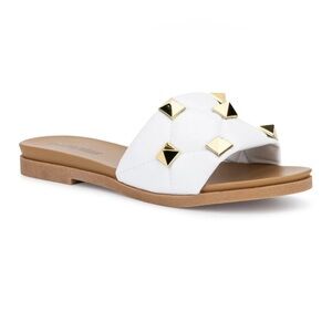 Olivia Miller - Skylar Womens studded slide sandals